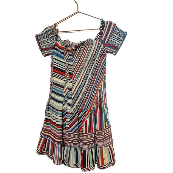 Parker Women's Multicolored Zizola Off-Shoulder Patchwork Mini Dress Size Medium - Picture 3 of 9